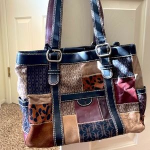 Fossil Patchwork Y2K animal print vintage purse